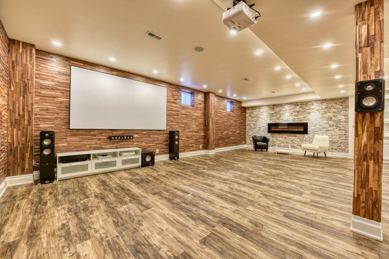 Finished Basement Entertainment Area